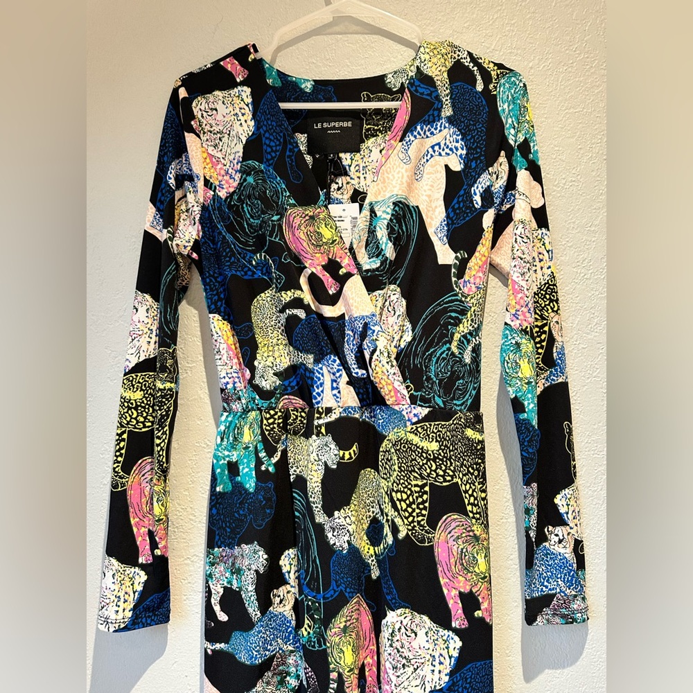 Le Superbe Animal Print Maxi Dress NWT S